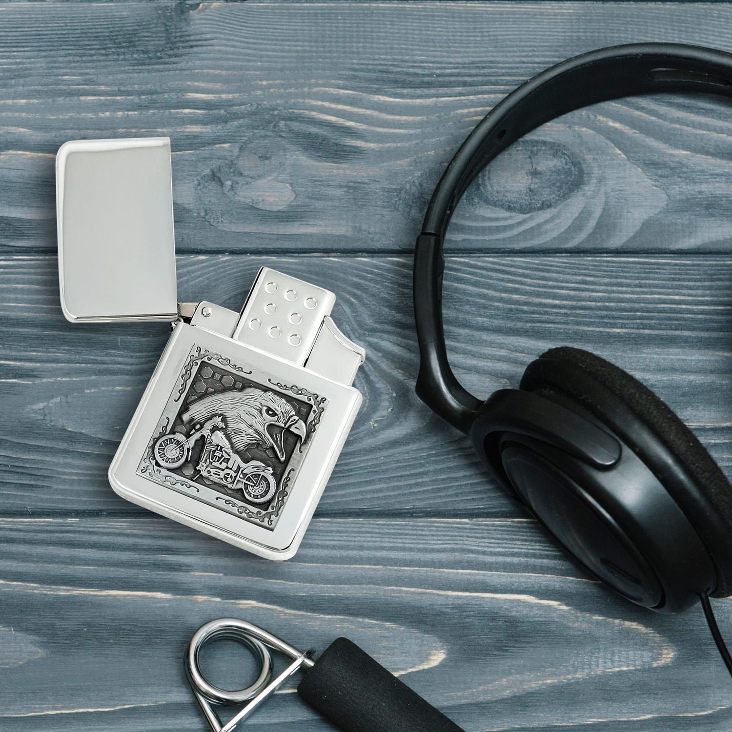 Zapalniczka żarowa gazowa Chromowana – Motocykl i Orzeł  Dla motocyklisty.1.jpg